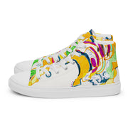 A printed Men’s high top canvas shoes