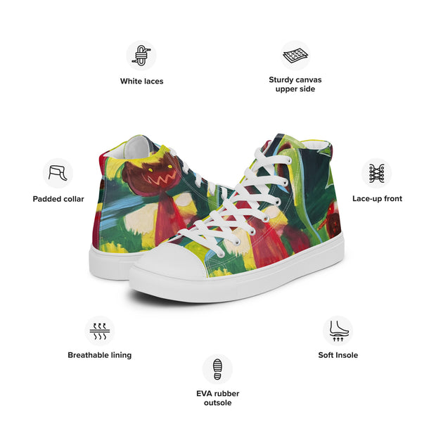 New Art printed Men’s high top canvas shoes