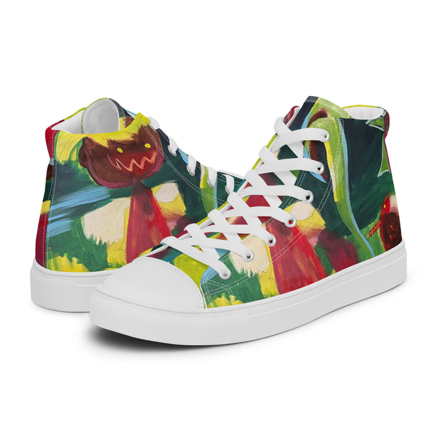 New Art printed Men’s high top canvas shoes