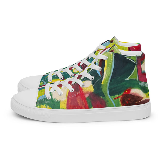 New Art printed Men’s high top canvas shoes