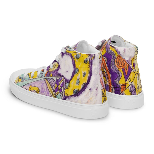 Peace-Love Cartoon Men’s high top canvas shoes