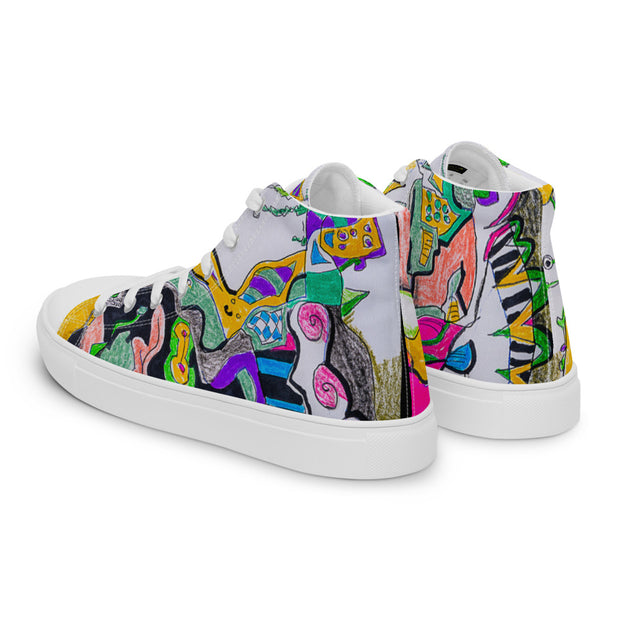 Peace-Love Art Shop Men’s high top canvas shoes