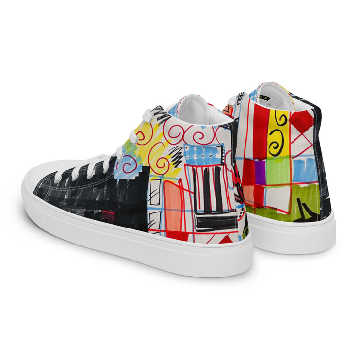 Art printed Men’s high top canvas shoes