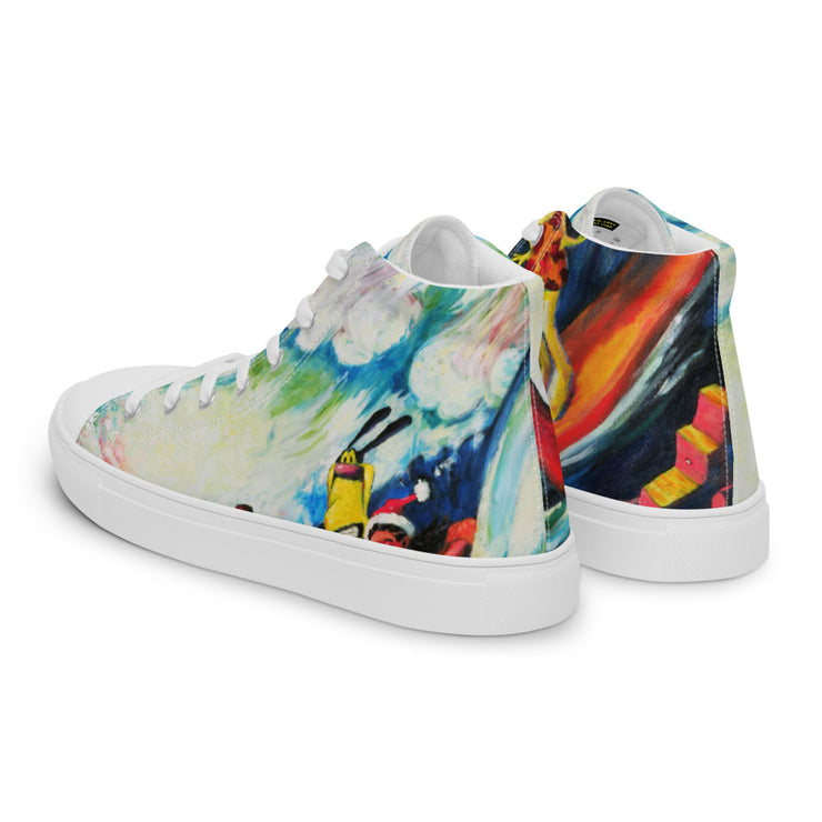 Sea Surf Art Men’s high top canvas shoes