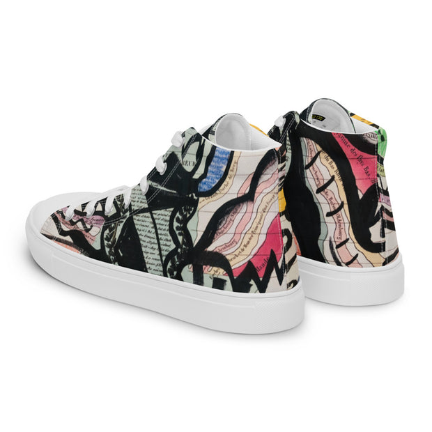 A Peace-Love Men’s high top canvas shoes