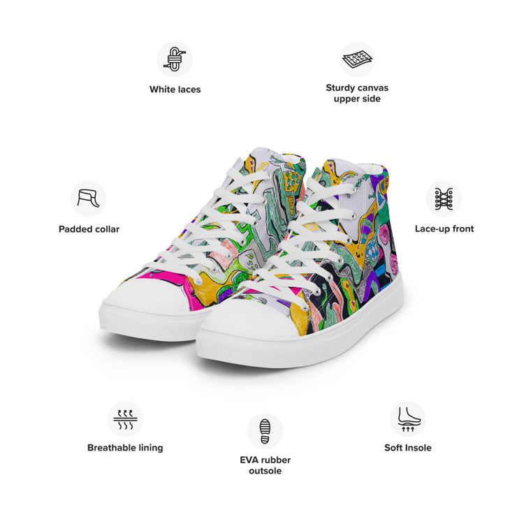 Peace-Love Art Shop Men’s high top canvas shoes