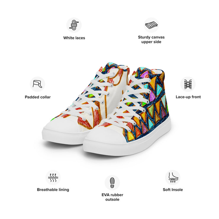 Walk With Peace-Love Men’s high top canvas shoes