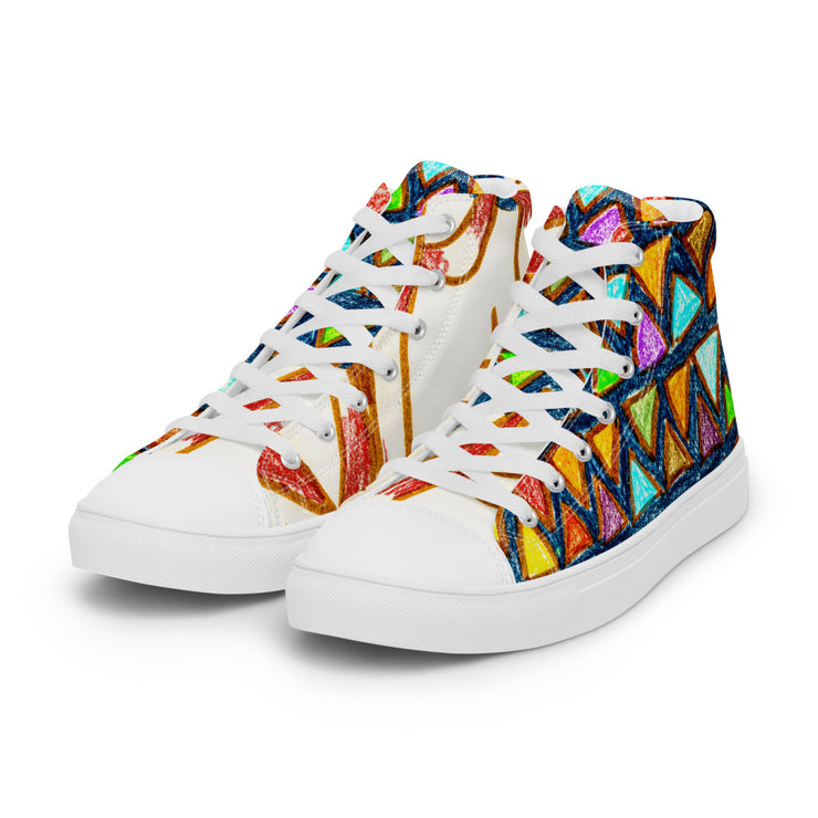 Walk With Peace-Love Men’s high top canvas shoes