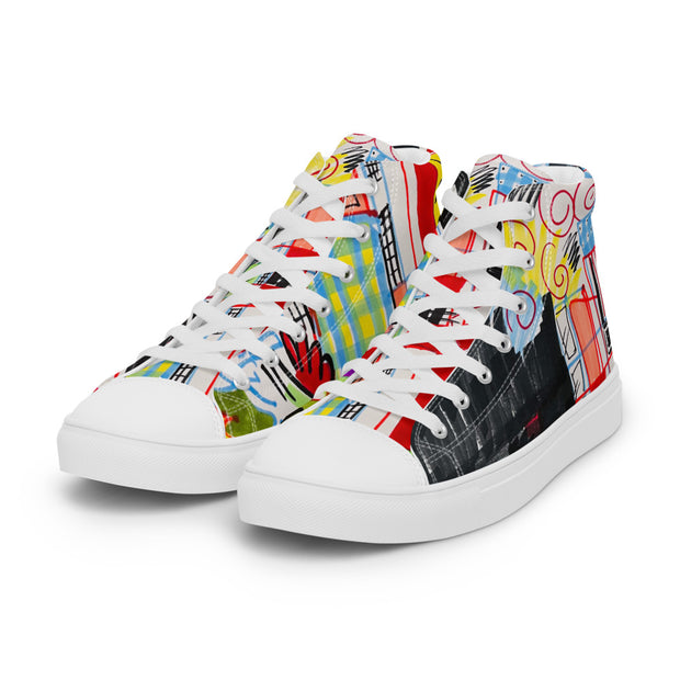 Art printed Men’s high top canvas shoes