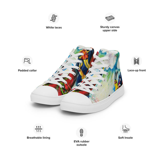 Sea Surf Art Men’s high top canvas shoes