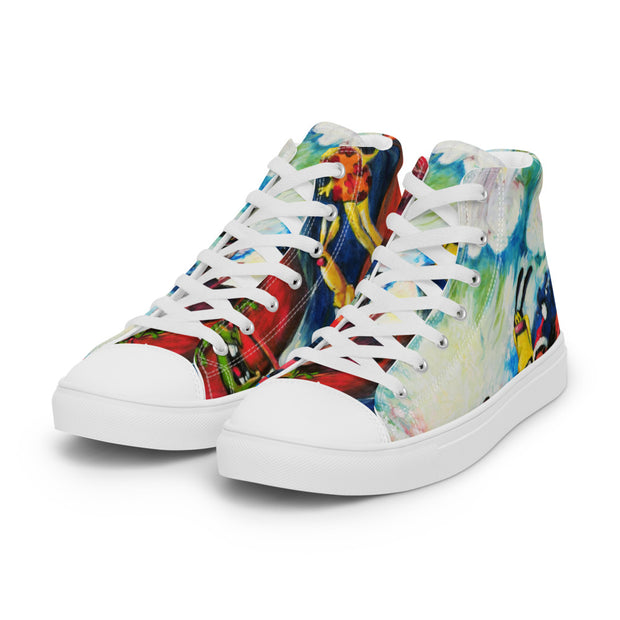 Sea Surf Art Men’s high top canvas shoes