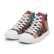 A Art Printed Men’s high top canvas shoes