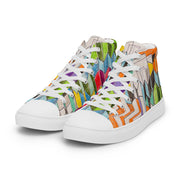 A Multi Color Peace Men’s high top canvas shoes