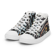 A Art Printed Men’s high top canvas shoes