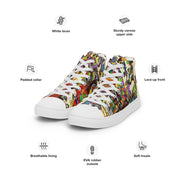 A Art Printed Men’s high top canvas shoes