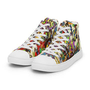 A Art Printed Men’s high top canvas shoes