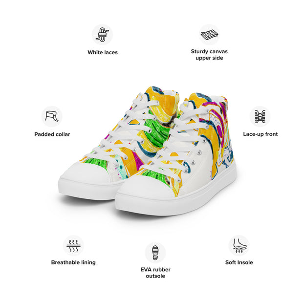 A printed Men’s high top canvas shoes