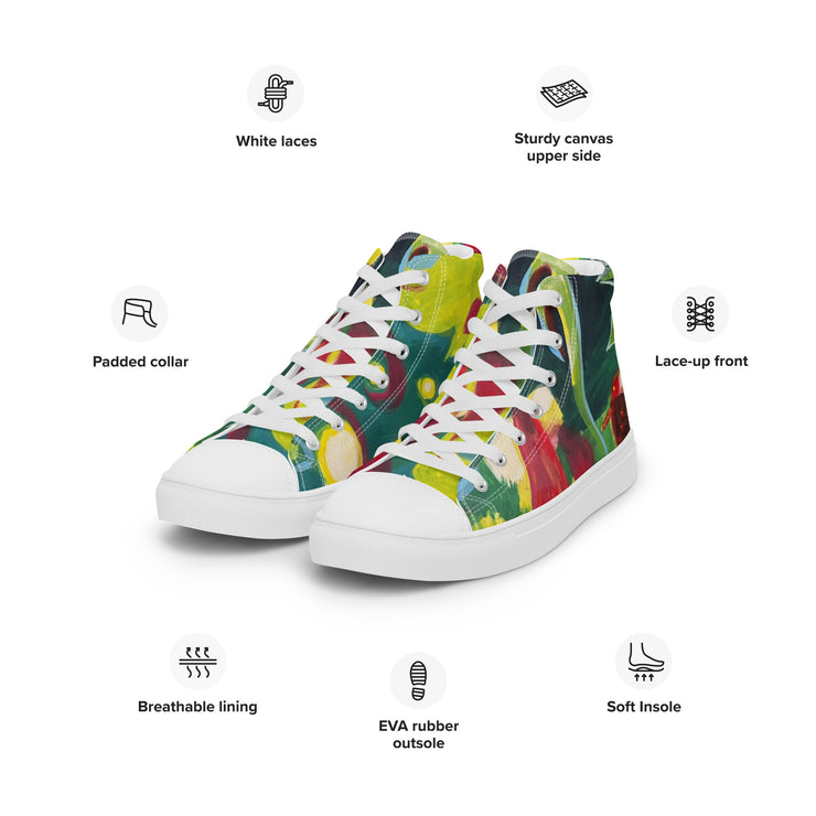 New Art printed Men’s high top canvas shoes