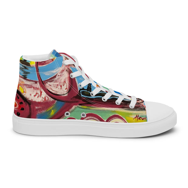 New Art printed Men’s high top canvas shoes