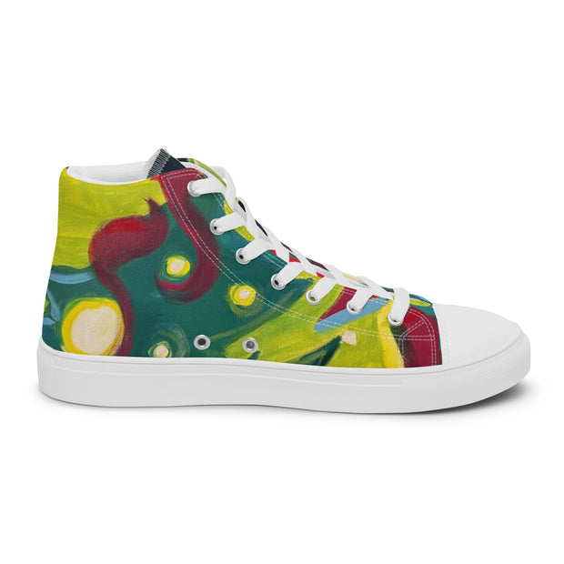 New Art printed Men’s high top canvas shoes