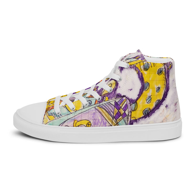 Peace-Love Cartoon Men’s high top canvas shoes