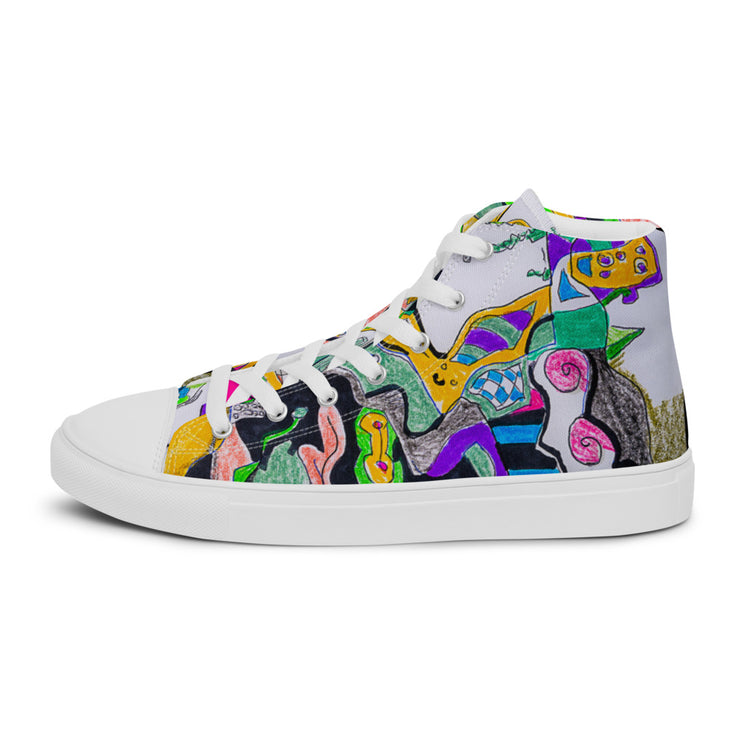 Peace-Love Art Shop Men’s high top canvas shoes