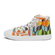 A Multi Color Peace Men’s high top canvas shoes