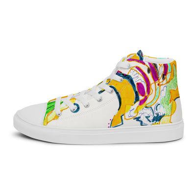 A printed Men’s high top canvas shoes