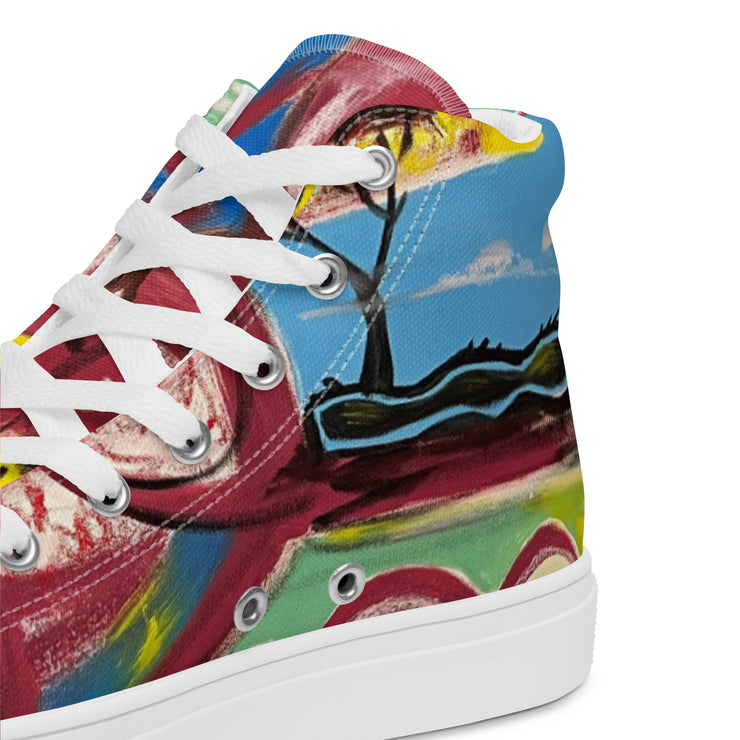 New Art printed Men’s high top canvas shoes