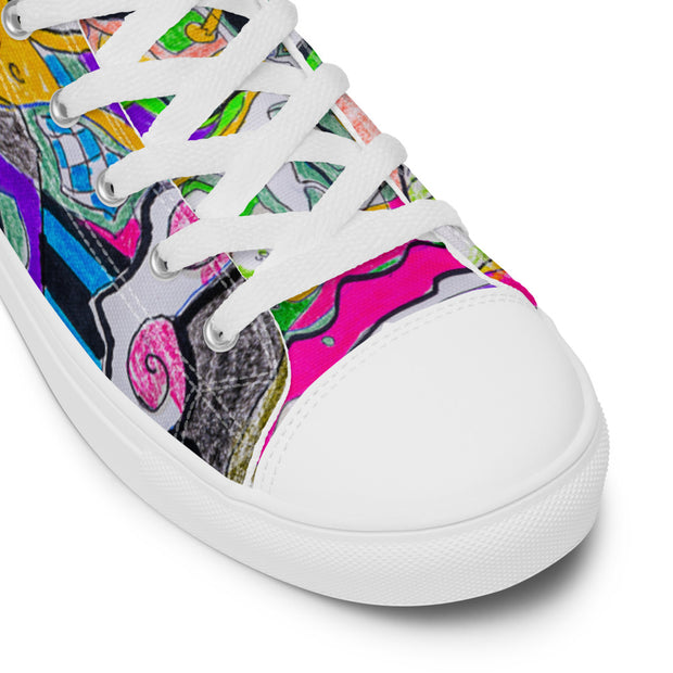 Peace-Love Art Shop Men’s high top canvas shoes