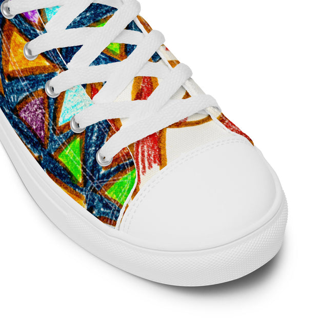 Walk With Peace-Love Men’s high top canvas shoes