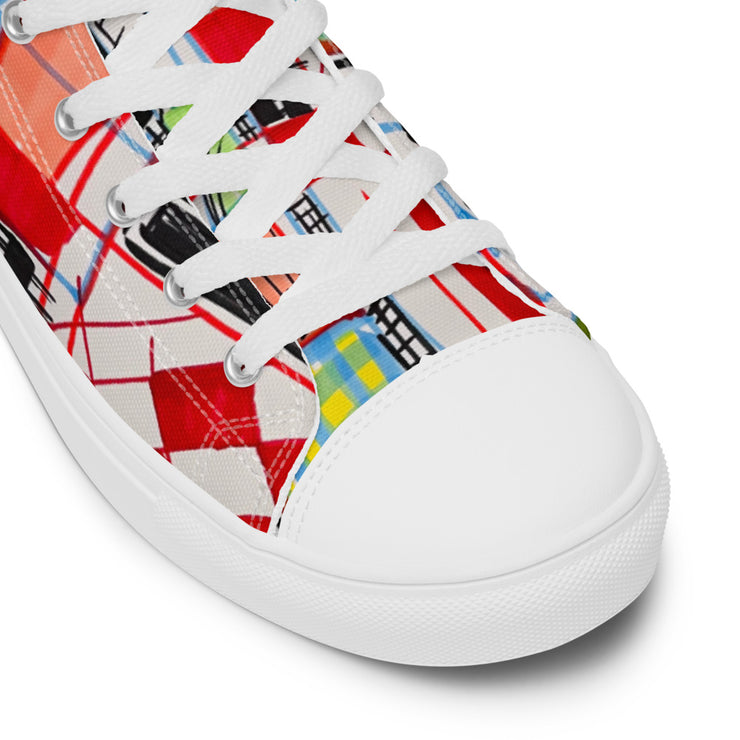 Art printed Men’s high top canvas shoes