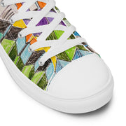 A Multi Color Peace Men’s high top canvas shoes