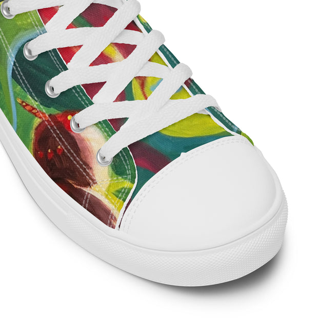 New Art printed Men’s high top canvas shoes