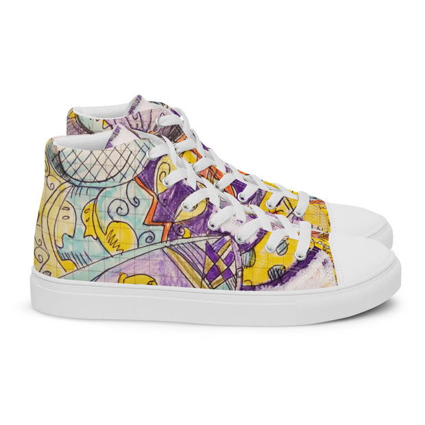 Peace-Love Cartoon Men’s high top canvas shoes