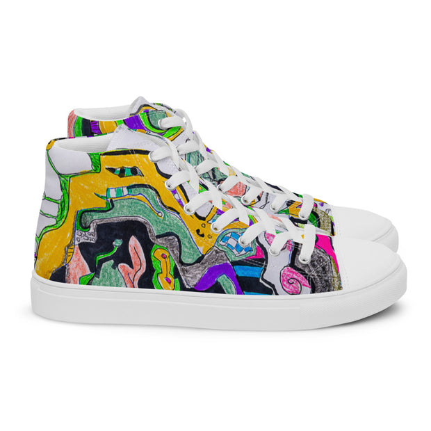 Peace-Love Art Shop Men’s high top canvas shoes