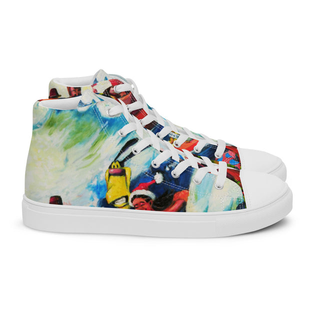 Sea Surf Art Men’s high top canvas shoes