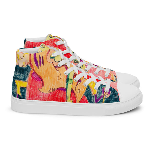 Art Printed Men’s high top canvas shoes