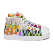 A Multi Color Peace Men’s high top canvas shoes