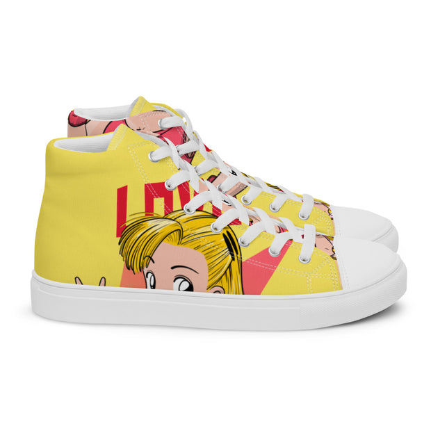 A Peace-Love Men’s high top canvas shoes