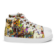 A Art Printed Men’s high top canvas shoes