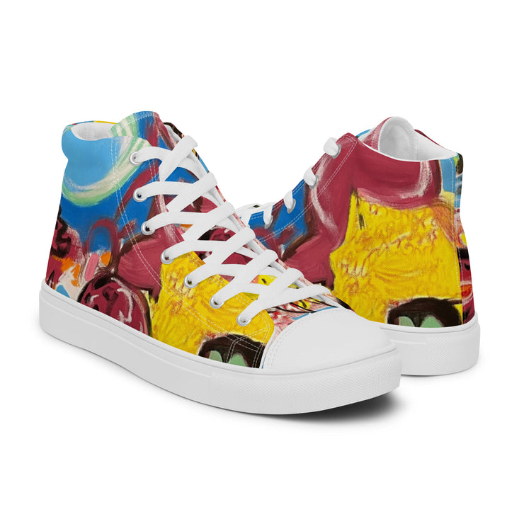 New Art printed Men’s high top canvas shoes