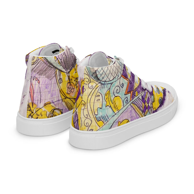 Peace-Love Cartoon Men’s high top canvas shoes