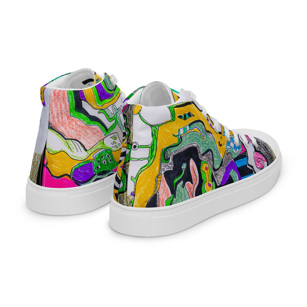 Peace-Love Art Shop Men’s high top canvas shoes