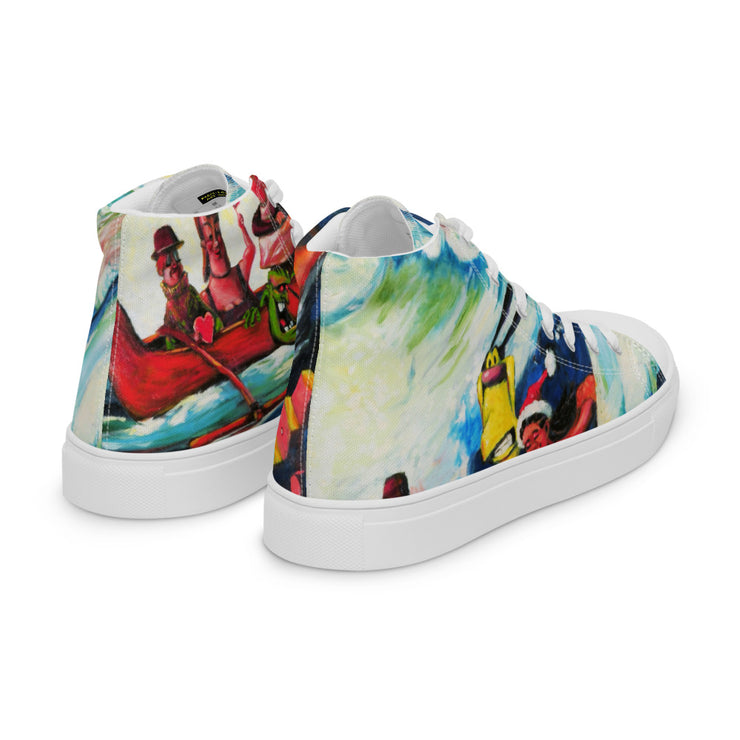 Sea Surf Art Men’s high top canvas shoes