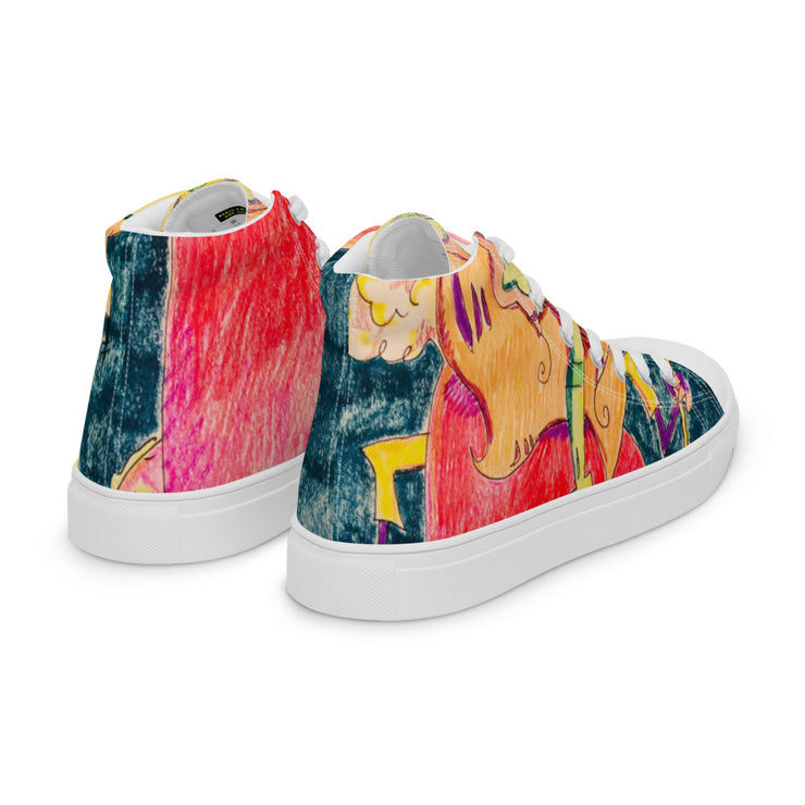 Art Printed Men’s high top canvas shoes