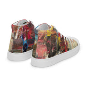 A Art Printed Men’s high top canvas shoes