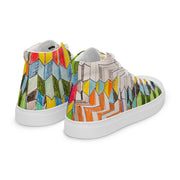 A Multi Color Peace Men’s high top canvas shoes