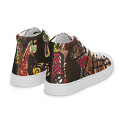 A Art Printed Men’s high top canvas shoes