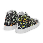 A Art Printed Men’s high top canvas shoes